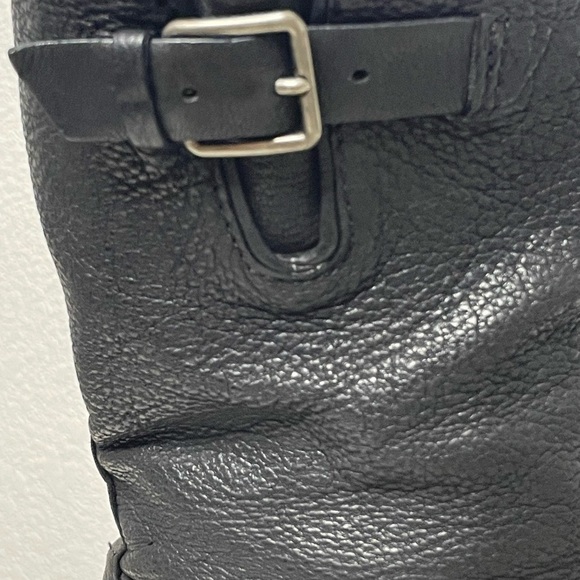 Cole Haan boots moto buckle leather hemlock black sz 8 biker women - Picture 8 of 12